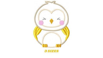Owl embroidery design - Bird applique machine embroidery pattern - Baby Birdie file - Owl applique design - Instant download jef pes Marcia Embroidery