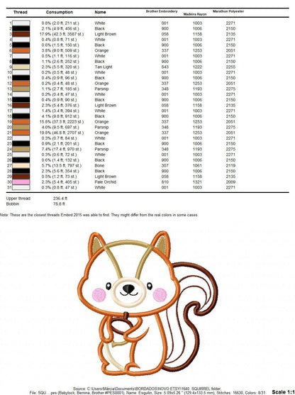 Squirrel embroidery design - Animal embroidery designs machine embroidery pattern - Woodland animals embroidery file - instant download pes