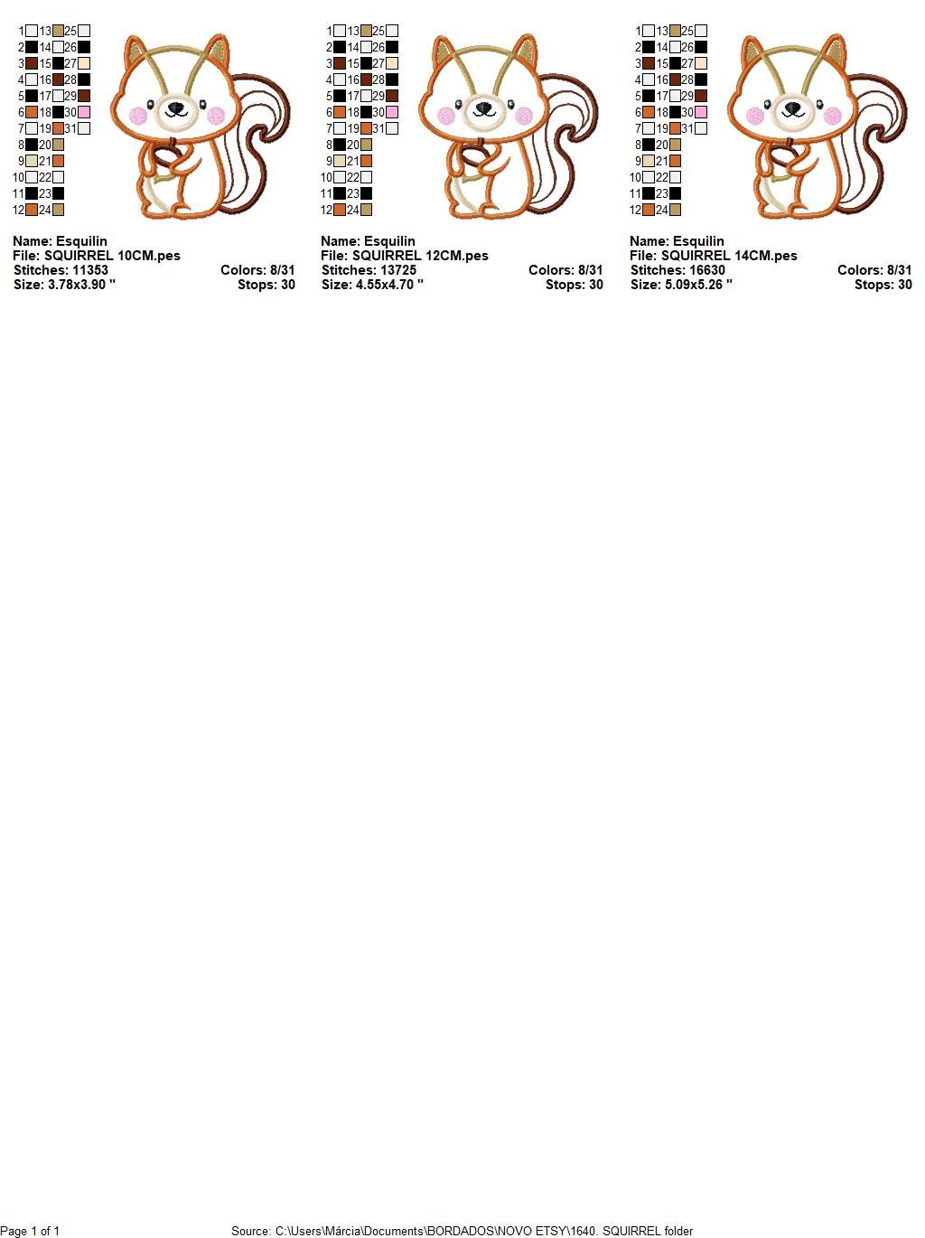 Squirrel embroidery design - Animal embroidery designs machine embroidery pattern - Woodland animals embroidery file - instant download pes