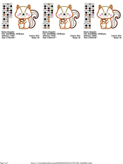 Squirrel embroidery design - Animal embroidery designs machine embroidery pattern - Woodland animals embroidery file - instant download pes
