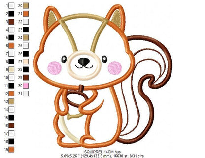 Squirrel embroidery design - Animal embroidery designs machine embroidery pattern - Woodland animals embroidery file - instant download pes