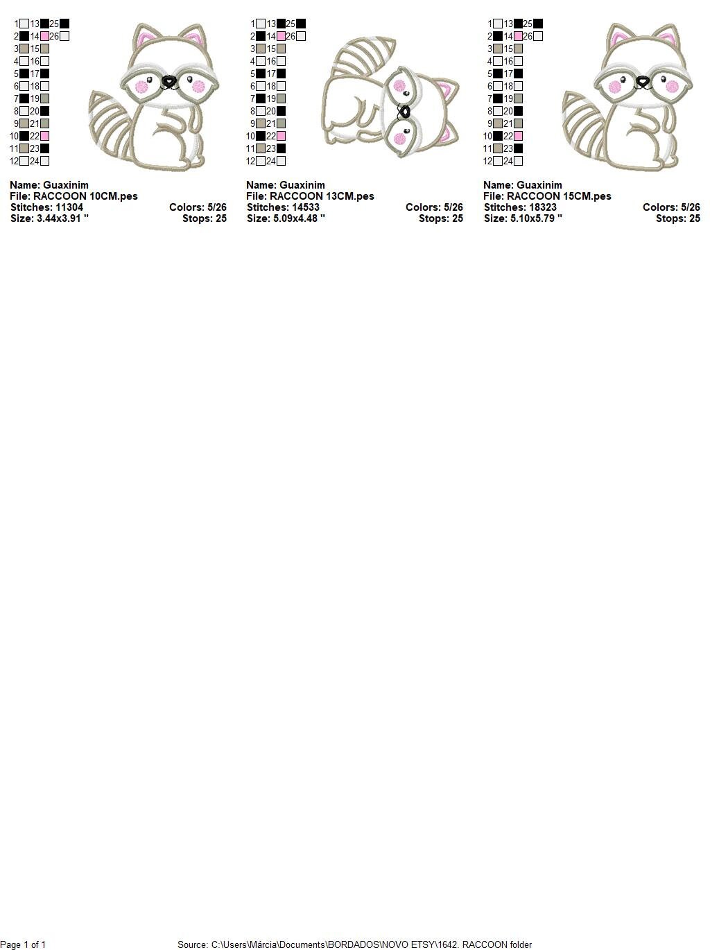 Raccoon embroidery designs - Animal embroidery design machine embroidery pattern - Woodland embroidery file - Raccoon applique design boy