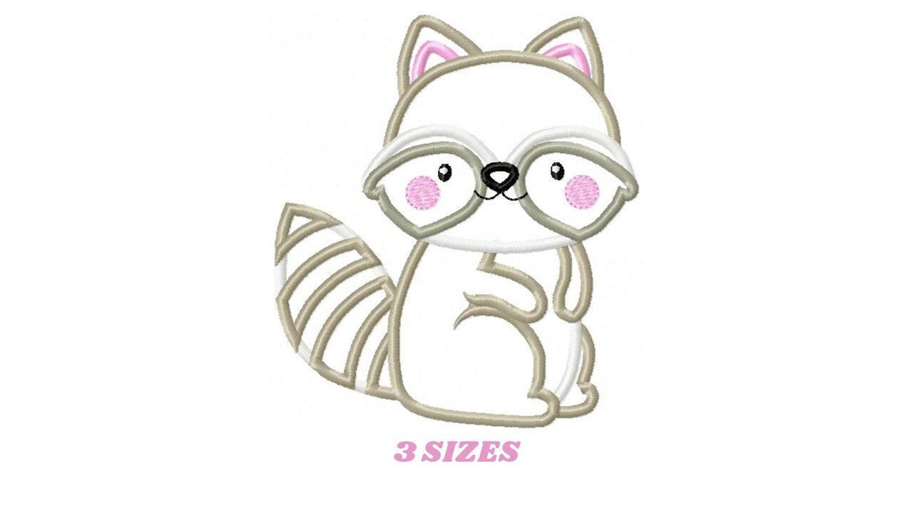 Raccoon embroidery designs - Animal embroidery design machine embroidery pattern - Woodland embroidery file - Raccoon applique design boy