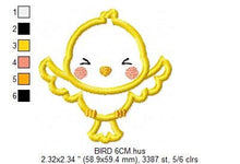 Cargar imagen en el visor de la galería, Bird embroidery designs - Baby girl embroidery design machine embroidery pattern - instant download - Nursery embroidery file digital file
