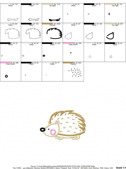 Hedgehog embroidery designs - Woodland Animal embroidery design machine embroidery pattern - Porcupine embroidery file  instant download - Marcia Embroidery