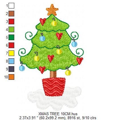 Christmas tree embroidery designs - Xmas embroidery design machine embroidery pattern - Christmas decor embroidery file - digital download Marcia Embroidery