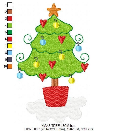 Christmas tree embroidery designs - Xmas embroidery design machine embroidery pattern - Christmas decor embroidery file - digital download Marcia Embroidery