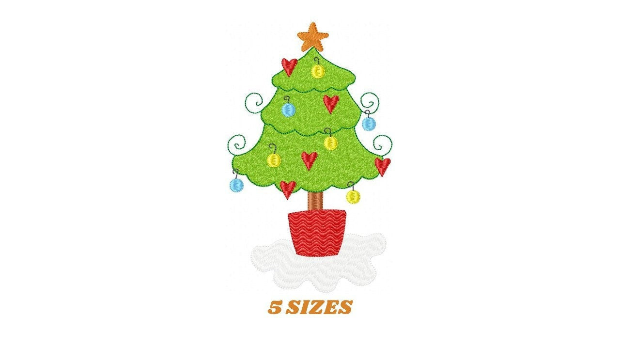 Christmas tree embroidery designs - Xmas embroidery design machine embroidery pattern - Christmas decor embroidery file - digital download Marcia Embroidery