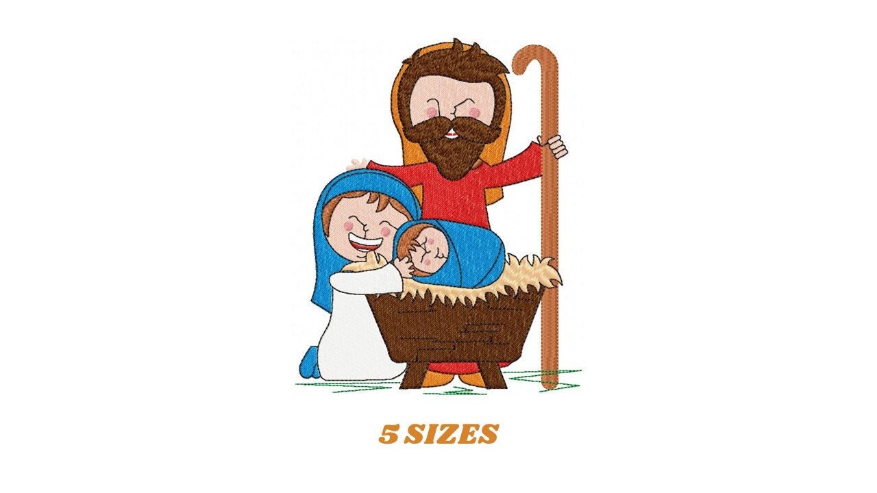 Holy Family embroidery designs - Baby Christ machine embroidery pattern - Christmas Religious file - Instant digital download pes jef dst Marcia Embroidery