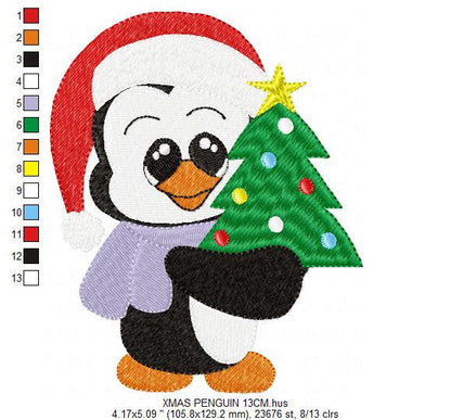 Penguin embroidery design - Animal embroidery designs machine embroidery pattern - Baby boy embroidery file - instant download Xmas Penguin Marcia Embroidery