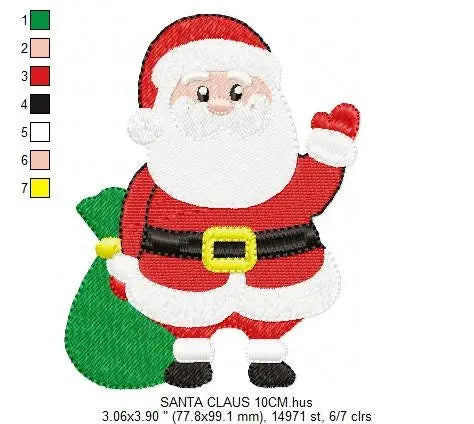 Xmas embroidery designs - Santa Claus embroidery design machine embroidery pattern - Christmas embroidery file - instant download pes jef Marcia Embroidery