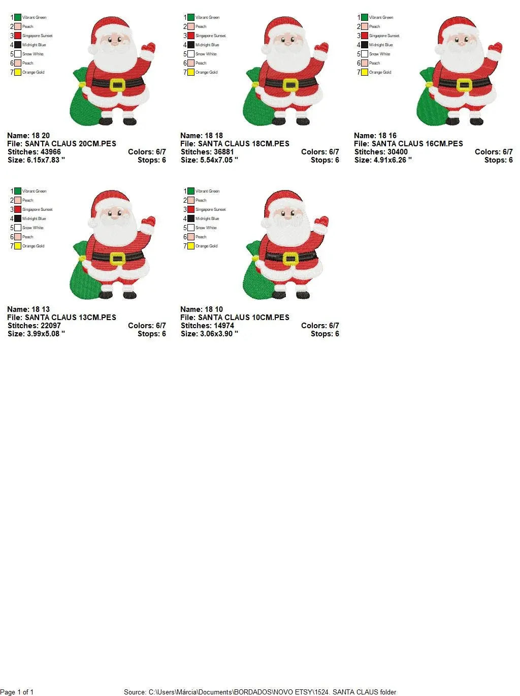 Xmas embroidery designs - Santa Claus embroidery design machine embroidery pattern - Christmas embroidery file - instant download pes jef Marcia Embroidery