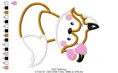 Fox embroidery designs - Red Fox embroidery design machine embroidery pattern - Animal embroidery file - Red fox applique design