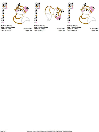 Fox embroidery designs - Red Fox embroidery design machine embroidery pattern - Animal embroidery file - Red fox applique design
