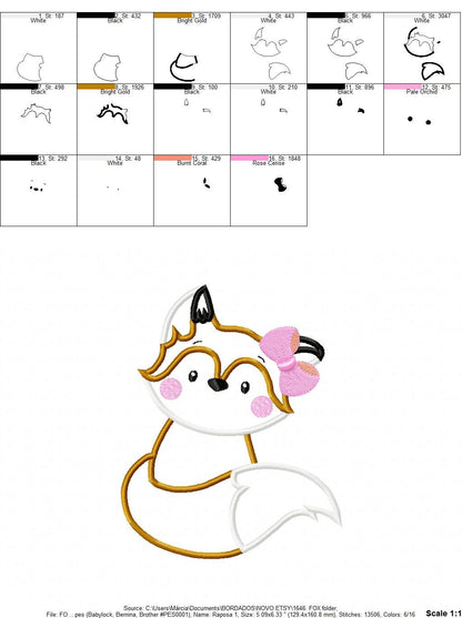 Fox embroidery designs - Red Fox embroidery design machine embroidery pattern - Animal embroidery file - Red fox applique design