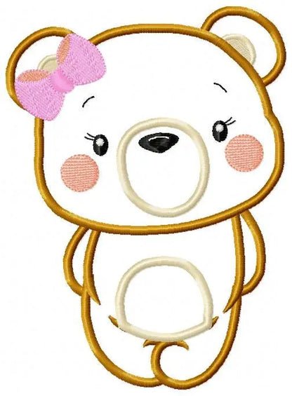 Bear embroidery designs - Teddy embroidery design machine embroidery pattern - Baby Girl embroidery file - Bear applique design Marcia Embroidery