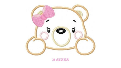 Bear embroidery designs - Teddy embroidery design machine embroidery pattern - Baby Girl embroidery file - instant download bear peak a boo Marcia Embroidery