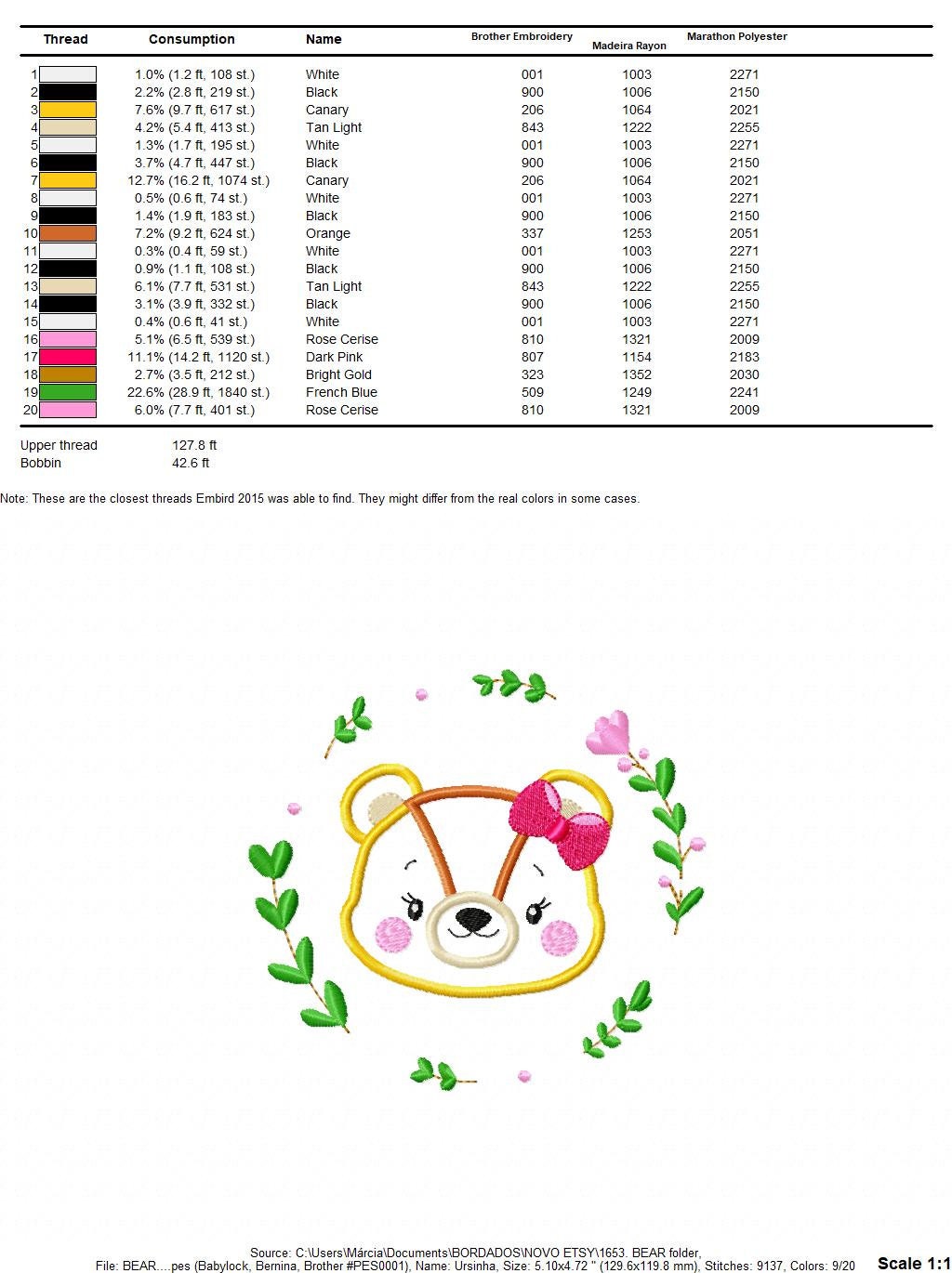 Female Bear embroidery designs - Laurel embroidery design machine embroidery pattern - Baby Girl embroidery file - instant download Teddy Marcia Embroidery