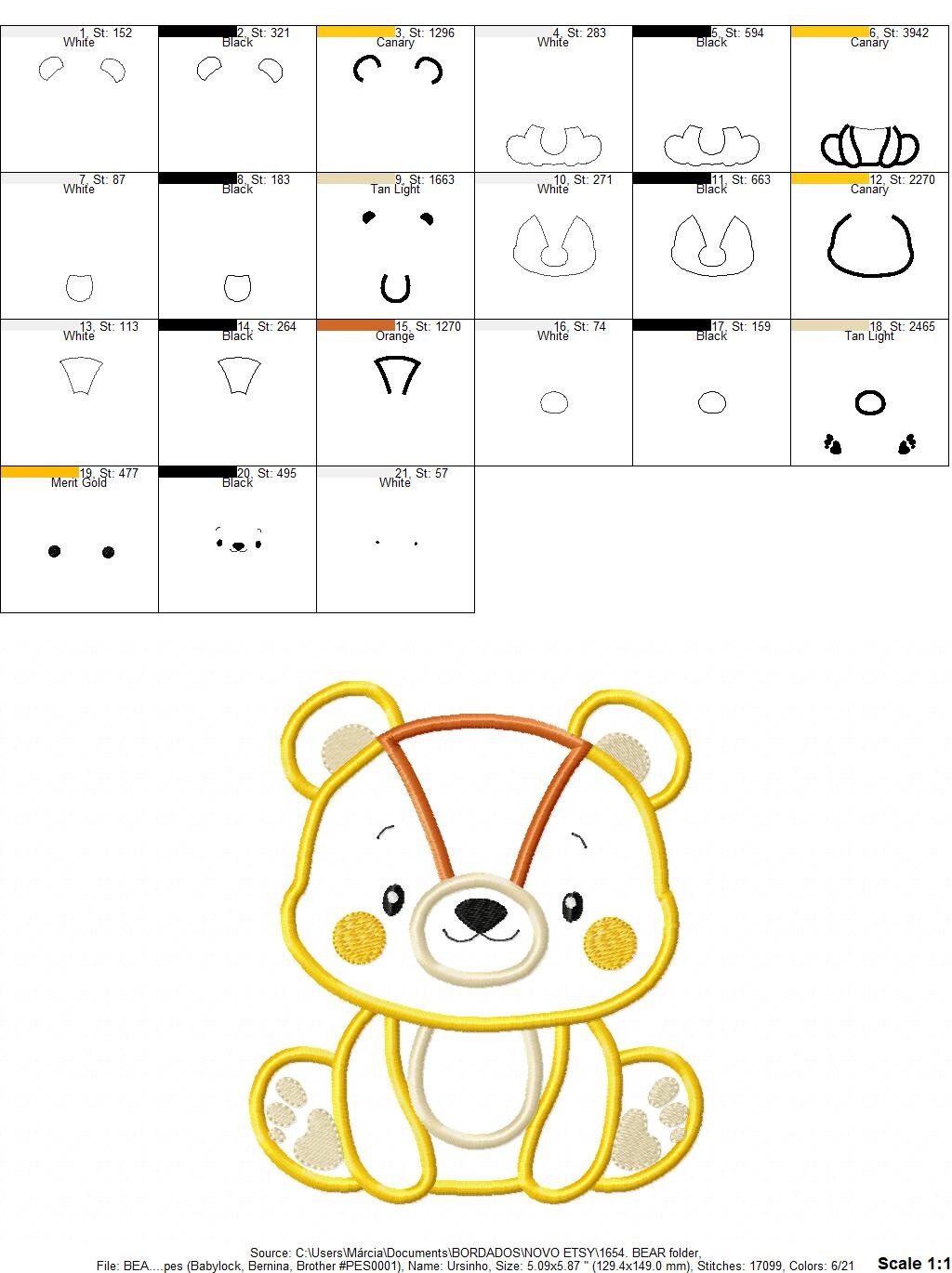 Bear embroidery designs - Teddy embroidery design machine embroidery pattern - Baby Boy embroidery file - instant download bear applique Marcia Embroidery