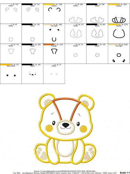 Bear embroidery designs - Teddy embroidery design machine embroidery pattern - Baby Boy embroidery file - instant download bear applique Marcia Embroidery