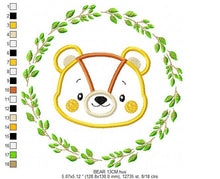 Carica l&#39;immagine nel visualizzatore di Gallery, Bear Face with frame embroidery designs - Bear applique embroidery design machine embroidery pattern - Boy embroidery - instant download
