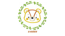 Cargar imagen en el visor de la galería, Bear Face with frame embroidery designs - Bear applique embroidery design machine embroidery pattern - Boy embroidery - instant download
