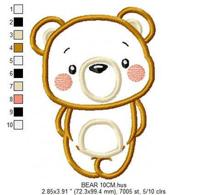 Bear embroidery designs - Teddy bear applique machine embroidery pattern - Baby Boy and girl file - Instant digital download jef pes dst hus Marcia Embroidery