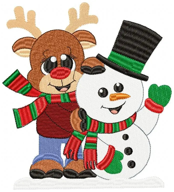 Snowman embroidery designs - Xmas Reindeer embroidery design machine embroidery pattern - Christmas embroidery file - instant download pes Marcia Embroidery