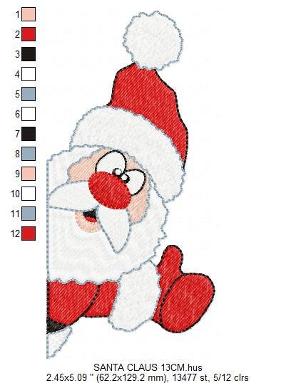Xmas embroidery designs - Santa Claus machine embroidery pattern - Christmas Kitchen Towel file - Instant digital download pes jef dst hus
