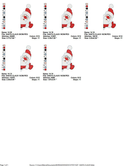 Xmas embroidery designs - Santa Claus machine embroidery pattern - Christmas Kitchen Towel file - Instant digital download pes jef dst hus