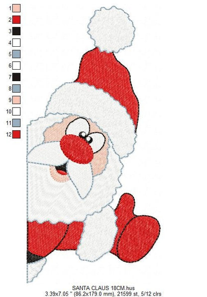 Xmas embroidery designs - Santa Claus machine embroidery pattern - Christmas Kitchen Towel file - Instant digital download pes jef dst hus