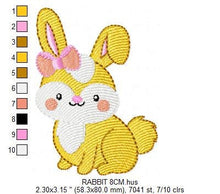 Carica l&#39;immagine nel visualizzatore di Gallery, Female Bunny embroidery design - Rabbit embroidery designs machine embroidery pattern - Baby girl embroidery file - Easter Bunny pes jef vp3
