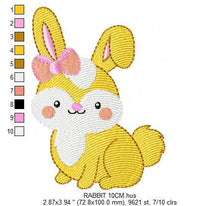 Carica l&#39;immagine nel visualizzatore di Gallery, Female Bunny embroidery design - Rabbit embroidery designs machine embroidery pattern - Baby girl embroidery file - Easter Bunny pes jef vp3
