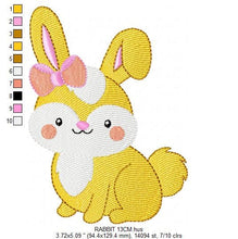 Load image into Gallery viewer, Female Bunny embroidery design - Rabbit embroidery designs machine embroidery pattern - Baby girl embroidery file - Easter Bunny pes jef vp3
