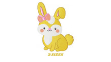 Cargar imagen en el visor de la galería, Female Bunny embroidery design - Rabbit embroidery designs machine embroidery pattern - Baby girl embroidery file - Easter Bunny pes jef vp3
