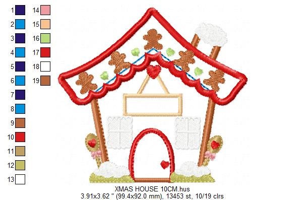 Christmas house embroidery designs - Xmas embroidery design machine embroidery pattern - Christmas decor embroidery file - digital download