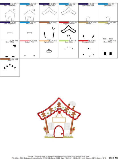 Christmas house embroidery designs - Xmas embroidery design machine embroidery pattern - Christmas decor embroidery file - digital download