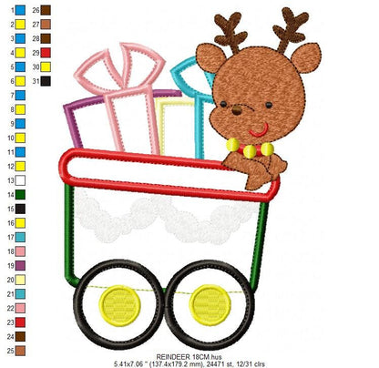 Rudolf Reindeer Embroidery Design - Xmas embroidery designs machine embroidery pattern - Christmas embroidery file instant download train Marcia Embroidery