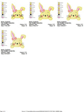 Cargar imagen en el visor de la galería, Bunny face embroidery design - Rabbit embroidery designs machine embroidery pattern - baby girl embroidery file - bunny applique easter pes
