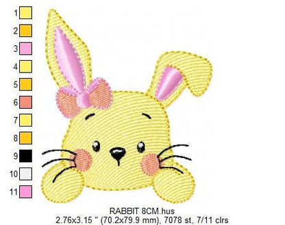 Bunny face embroidery design - Rabbit embroidery designs machine embroidery pattern - baby girl embroidery file - bunny applique easter pes Marcia Embroidery