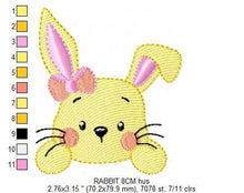 Charger l&#39;image dans la galerie, Bunny face embroidery design - Rabbit embroidery designs machine embroidery pattern - baby girl embroidery file - bunny applique easter pes
