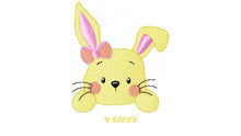 Cargar imagen en el visor de la galería, Bunny face embroidery design - Rabbit embroidery designs machine embroidery pattern - baby girl embroidery file - bunny applique easter pes
