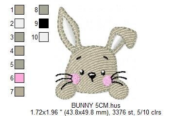 Bunny face embroidery design - Rabbit embroidery designs machine embroidery pattern - Baby boy embroidery file - Easter Rabbit pes jef vp3 Marcia Embroidery