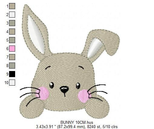 Bunny face embroidery design - Rabbit embroidery designs machine embroidery pattern - Baby boy embroidery file - Easter Rabbit pes jef vp3 Marcia Embroidery