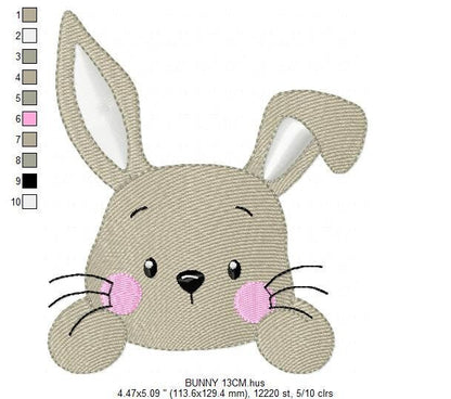 Bunny face embroidery design - Rabbit embroidery designs machine embroidery pattern - Baby boy embroidery file - Easter Rabbit pes jef vp3 Marcia Embroidery