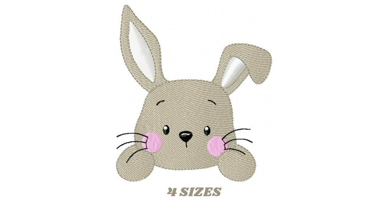 Bunny face embroidery design - Rabbit embroidery designs machine embroidery pattern - Baby boy embroidery file - Easter Rabbit pes jef vp3 Marcia Embroidery