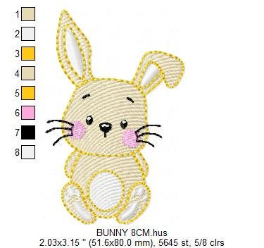 Bunny face embroidery design - Rabbit embroidery designs machine embroidery pattern - Baby girl embroidery file - Animal embroidery pes jef