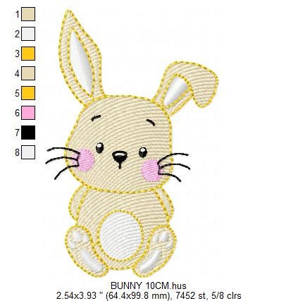 Bunny face embroidery design - Rabbit embroidery designs machine embroidery pattern - Baby girl embroidery file - Animal embroidery pes jef