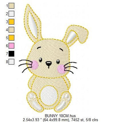 Bunny face embroidery design - Rabbit embroidery designs machine embroidery pattern - Baby girl embroidery file - Animal embroidery pes jef
