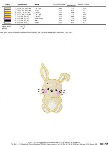 Bunny face embroidery design - Rabbit embroidery designs machine embroidery pattern - Baby girl embroidery file - Animal embroidery pes jef